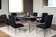 New Classic® Home Furnishings Ava Black Dining Table with Stainless Steel Base-1