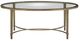 Magnussen Home® Copia Glass Top Demilune Cocktail Table with Antiqued Tint Metal Base-1