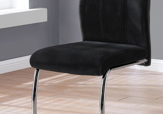 Monarch Specialties Inc. 2-Piece Black Velvet Side Chair Set-3