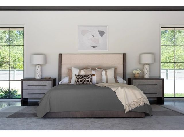 Universal Explore Home™ Erinn V x Universal Morada Crossover Sand White/Weathered Oak King Panel Bed-1