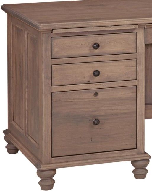 Urban Collections by Yutzy Woodworking Wrightsville Driftwood/Wormy Maple 66" Double Pedestal Junior Executive Desk-1