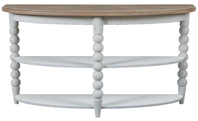 Liberty Furniture Turnberry Park Toasted Oat Sofa Table with Washed White Base-2