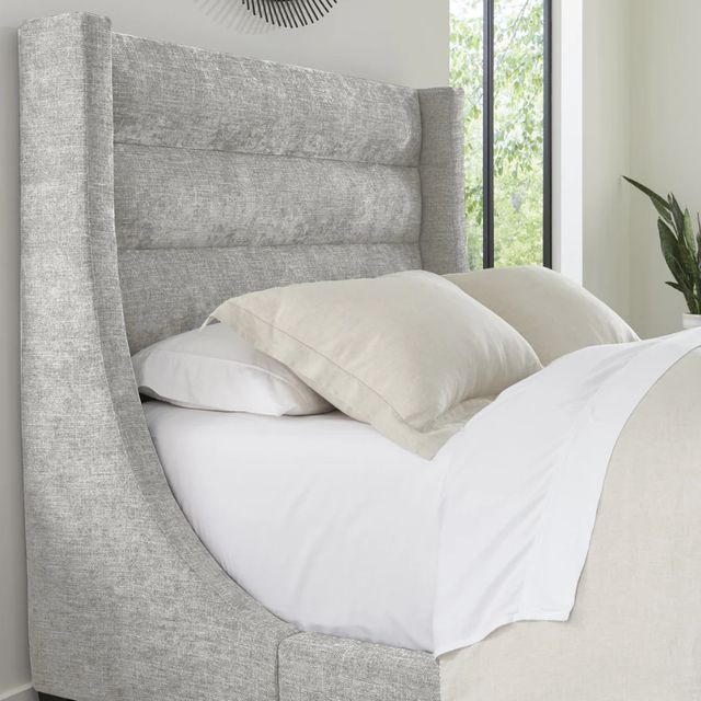 Parker House® Jacob Luxe Light Gray King Upholstered Panel Bed-3