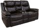 New Classic® Home Furnishings Kellen Brown Power Console Loveseat with Dual Recliner-0