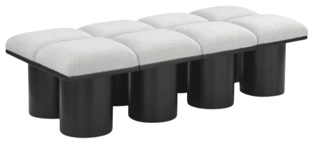 Meridian Furniture Pavilion 8-Piece Cream/Black 62" Modular Bench Set-0