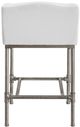 HH2 Home Dillon Silver/White Modern Low Profile Wingback Metal Counter Stool-2