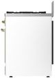 Ilve® Majestic III 30" White Pro Style Dual Fuel Liquid Propane Range with Solid Door and Brass Trim-3
