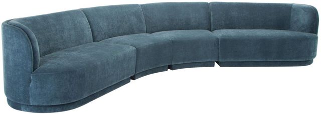 Moe's Home Collection Yoon Eclipse 4-Piece Nightshade Blue Right-Arm Facing Modular Sectional and Chaise-1