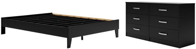 Signature Design by Ashley® Finch 2-Piece Black Queen Platform Bed Set-0