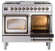 Ilve® Nostalgie II Noblesse 40'' Stainless Steel Pro Style Dual Fuel Range with Burnished Trim-4