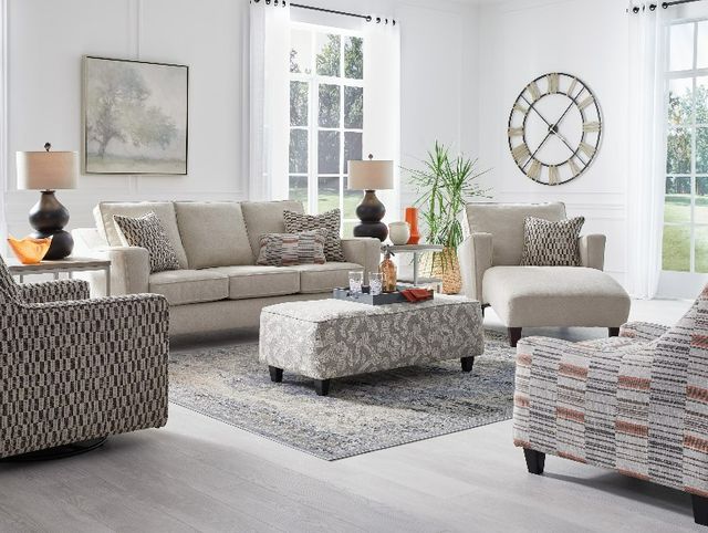Fusion Furniture Stanley Sandstone Beige Chaise Sofa-1