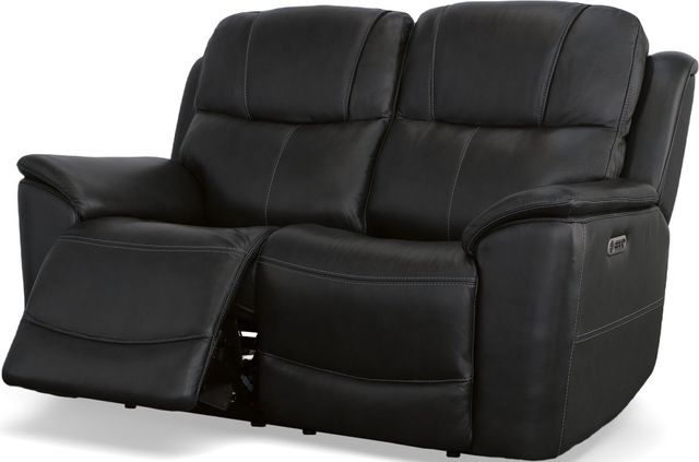 Flexsteel® Crew Raven Power Reclining Loveseat with Power Headrests and Lumbar-3
