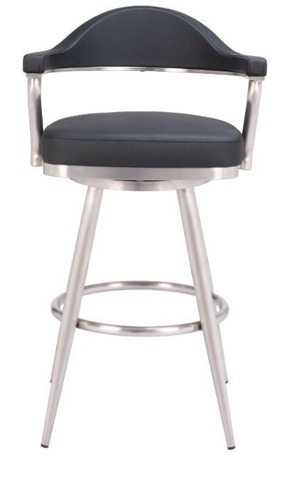 Zuo® Modern Vagur Black Swivel Barstool-1