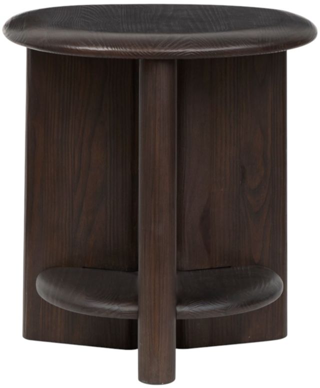 Magnussen Home® Upton Coffee Bean Brown Shaped End Table-4