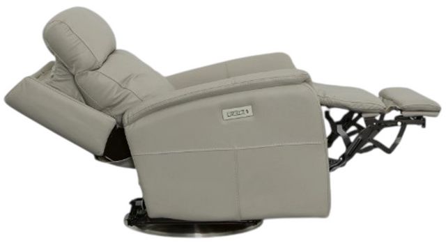 Flexsteel® View Light Gray Swivel Power Recliner with Power Headrest and Lumbar-5