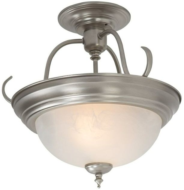 YHD Nickel 15'' Incandescent Semi-Flush Mount Lighting-3