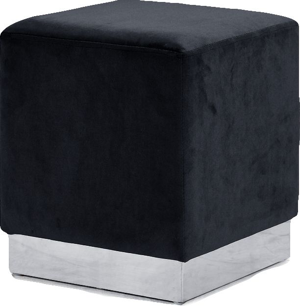 Meridian Furniture Jax Black Velvet Stool-0