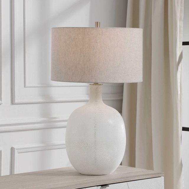 Uttermost® Whiteout Mottled Aged White Table Lamp-1
