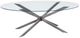 Bassett Mirror Deen Glass Top Oval Cocktail Table with Gunmetal Base-0