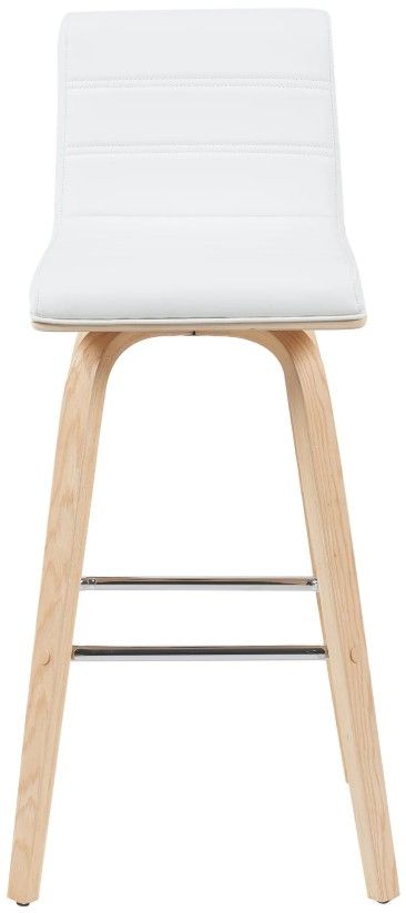 Armen Living Vienna 2-Piece Oak/White Swivel Barstool Set-2