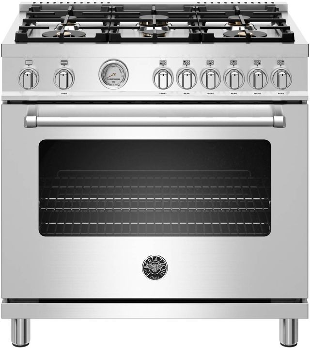 Bertazzoni Master Series 36" Stainless Steel Free Standing Gas Range-0