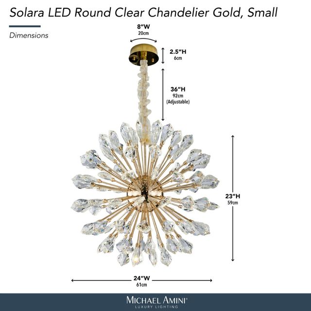 Michael Amini® Solara Clear/Gold Small Round LED Chandelier-1