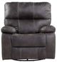 Emerald Home Jessie James Gray Manual Swivel Glider Recliner-3
