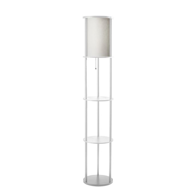 Adesso® Stewart White Round Shelf Floor Lamp-0