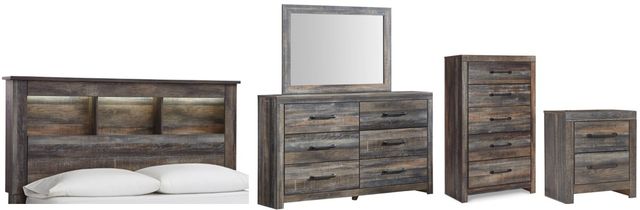Signature Design by Ashley® Drystan 5-Piece Multi Queen/Full Bookcase Headboard Bedroom Set-0