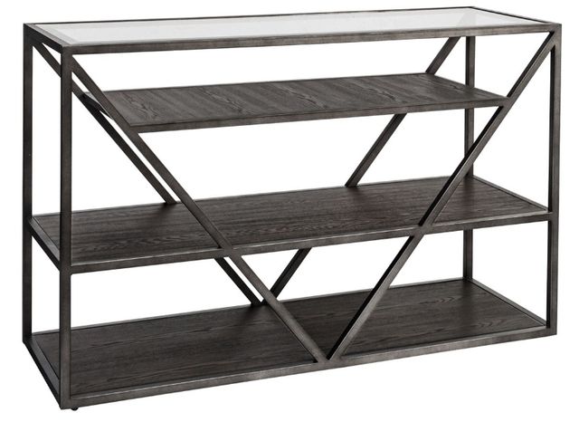Liberty Furniture Arista Glass Top Sofa Table with Cobblestone Brown/Gray Base-0