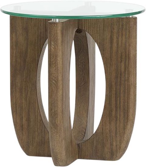 Magnussen Home® Lainey Glass Top End Table with Almond Base-0