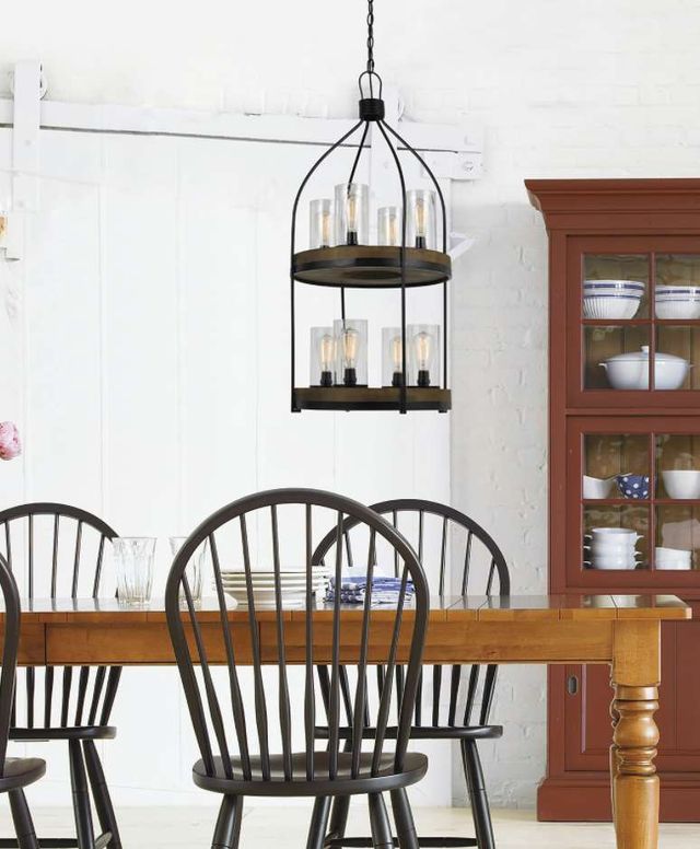 Cal® Lighting & Accessories Chardon Iron Wood Chandelier-1