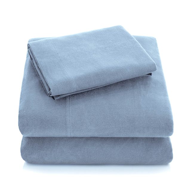 Malouf® Woven™ Portuguese Flannel White Queen Sheet Set-4