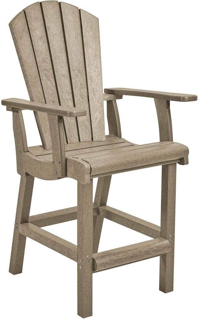 C R Plastics Generation Line Beige Classic Counter Arm Chair-0