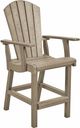 C R Plastics Generation Line Beige Classic Counter Arm Chair-0