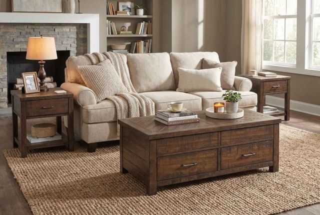 Elements International Jax 3-Piece Cherry Occasional Table Set-1