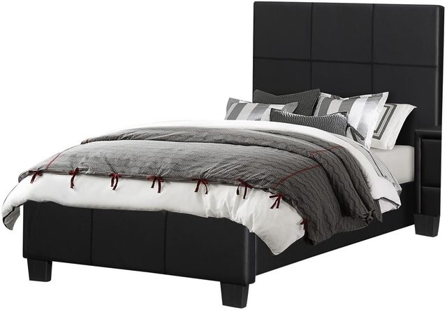 Homelegance® Lorenzi Black Twin Platform Panel Bed-3
