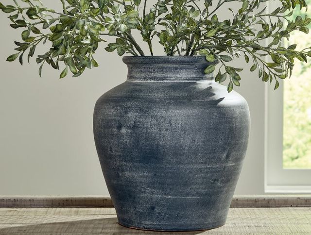 Signature Design by Ashley® Meadie Distressed Blue 13" Vase-2