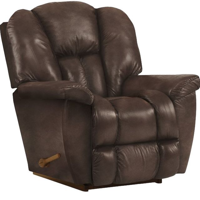 La-Z-Boy® Maverick Walnut Leather Manual Rocking Recliner-0