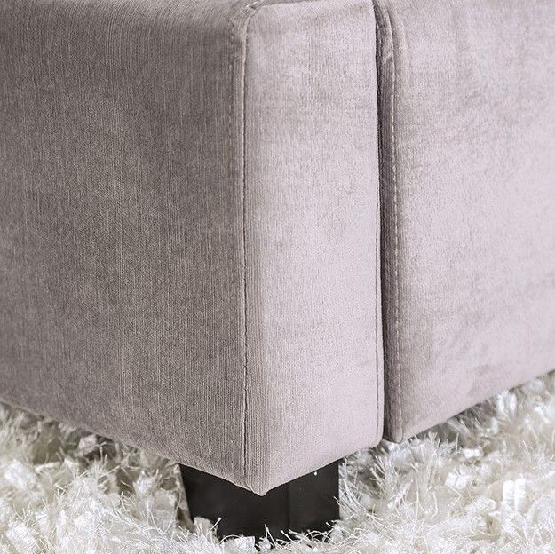 Furniture of America® Rosabelle Gray Eastern King Upholstered Panel Bed-2