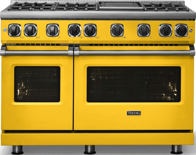 Viking® 7 Series 48" Daffodil Pro Style Gas Range with Griddle-2