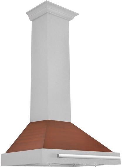 ZLINE 30" Fingerprint Resistant Satin Stainless Steel Wall Mounted Range Hood with Copper Shell-2