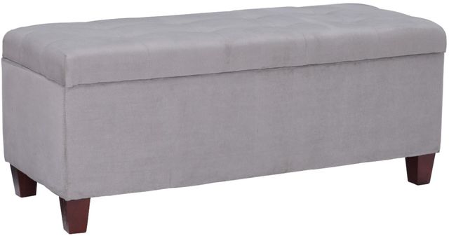 Linon Carmen Gray Storage Ottoman-0