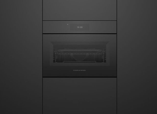 Fisher & Paykel Series 11 24” Black Glass Minimal Handleless Compact Convection Electric Speed Oven-3