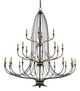 Currey & Company Folgate French Black/Gold Leaf Chandelier-0