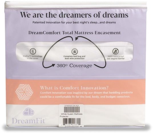 DreamFit® DreamComfort™ Total White King Mattress Encasement-1