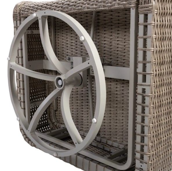 Flexsteel® Outdoor Vista Ivory/Warm Gray Swivel Tilt Chair-3