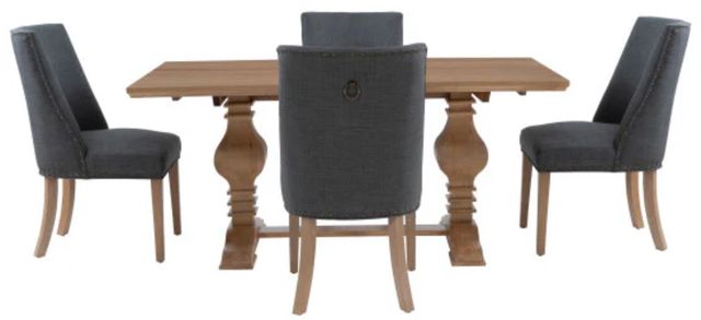 Powell® Banks 5-Piece Gray/Rustic Honey Dining Table Set-2