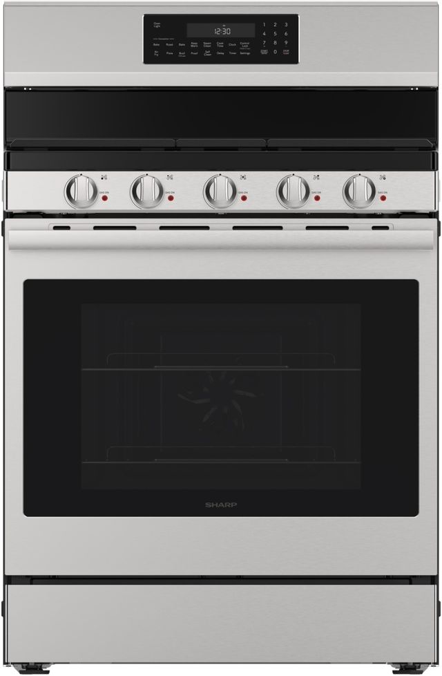 Sharp 30” Stainless Steel Freestanding Gas Range with True European Convection-0