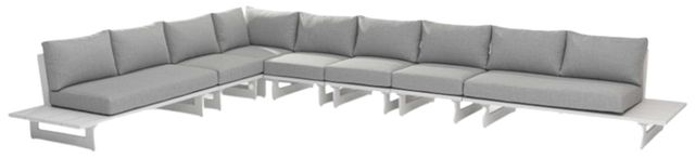 Meridian Furniture Maldives 4-Piece Gray/White Aluminum/Fabric 185" Outdoor Modular Sectional-0